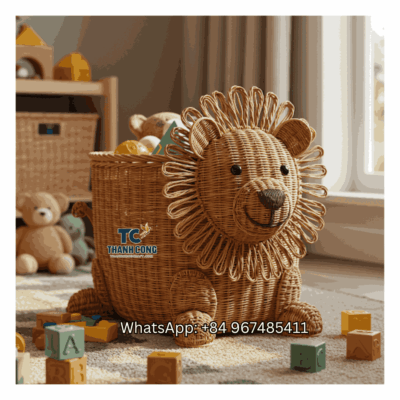 Lion-Rattan-Toy-Storage-Basket-Wholesale-TCKRB-8951