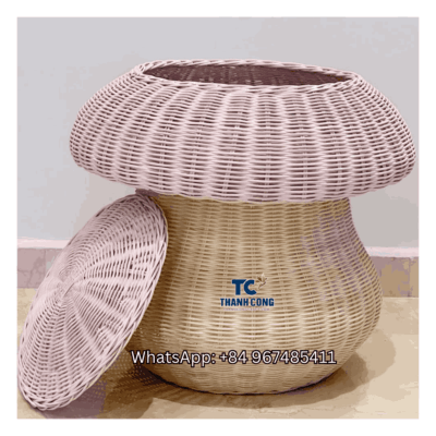 Mushroom Rattan Toy Storage Basket Wholesale - TCKRB 8939