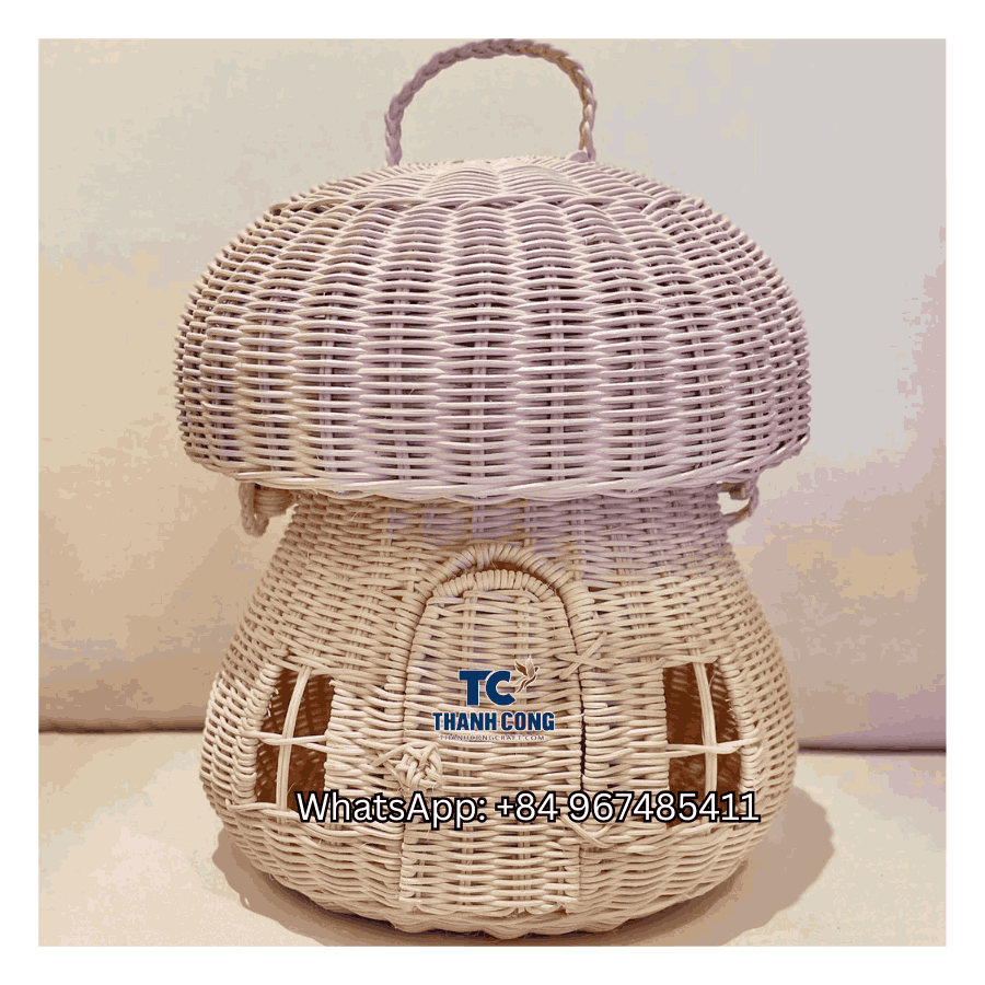 Mushroom Rattan Toy Storage Basket Wholesale - TCKRB 8940