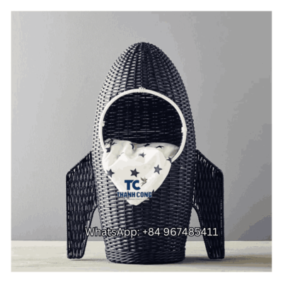 Rocket Rattan Toy Storage Basket Wholesale - TCKRB 8941