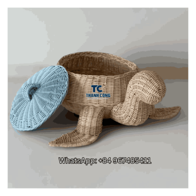 Turtle Rattan Toy Storage Basket Wholesale - TCKRB 8943