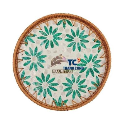 Premium Mother Of Pearl Rattan Tray Mauritius Wholesale - TCILM 25