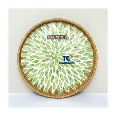 Mauritius Mother of Pearl Rattan Tray Wholesale - TCILM 32