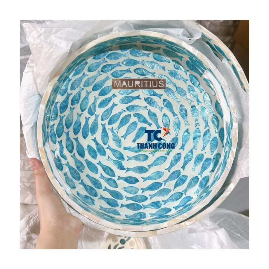 Mauritius Mother of Pearl Tray Set Wholesale - TCILM 35