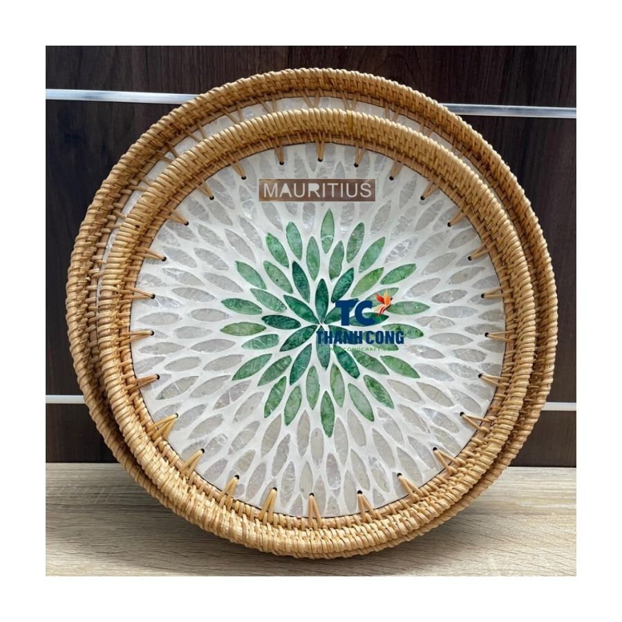 Mauritius Pearl Counter Display Rattan Tray Wholesale - TCILM 33
