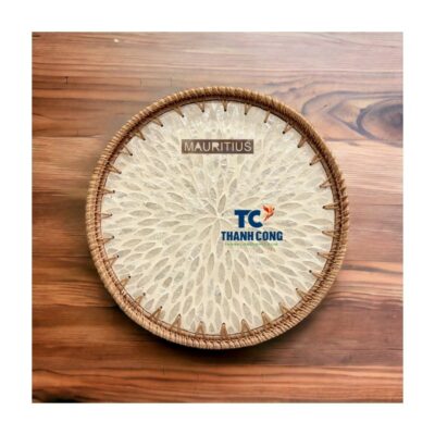 Mauritius Pearl Shell Rattan Tray Wholesale - TCILM 49