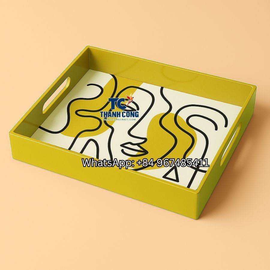 yellow lacquer tray TCLTR 8380