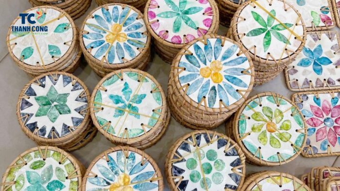 Wholesale handcrafted mother of pearl coasters for premium home decor retailers