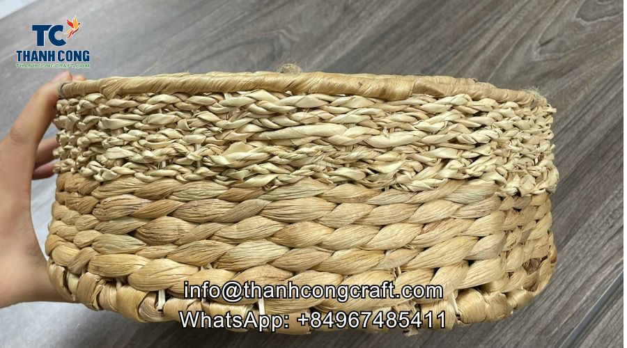 Close-up of the material of the water hyacinth basket