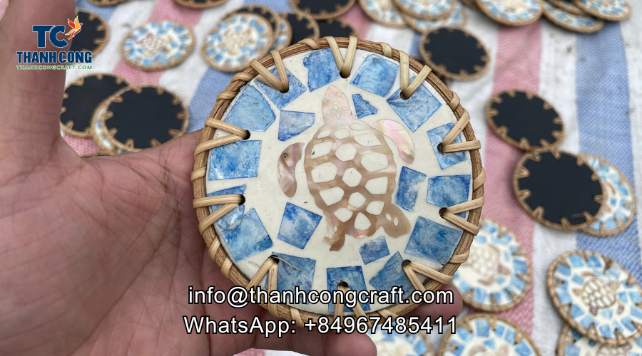 Handmade custom coasters shaped like turtles