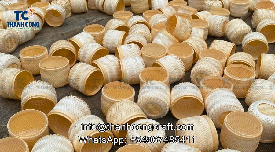 Hundreds of bamboo baskets are being completed
