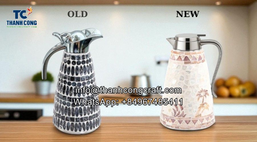Mother of pearl thermos old vs new