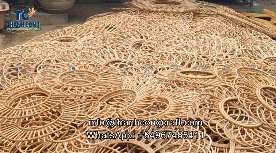 Rattan Mirror Frame at the factory