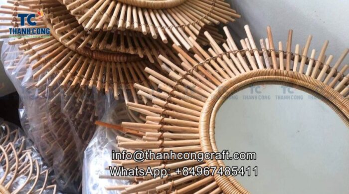 Rattan mirrors with different designs