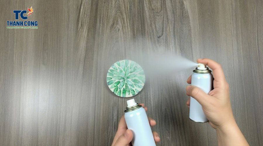 Sealing a painted wood coaster with protective clear acrylic spray