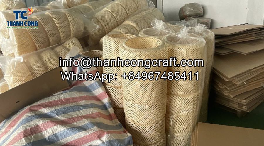 Traditional colored rattan lampshade