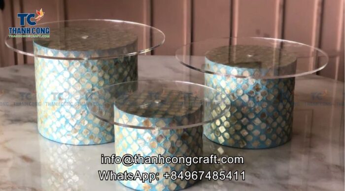 cake stand collection with glass