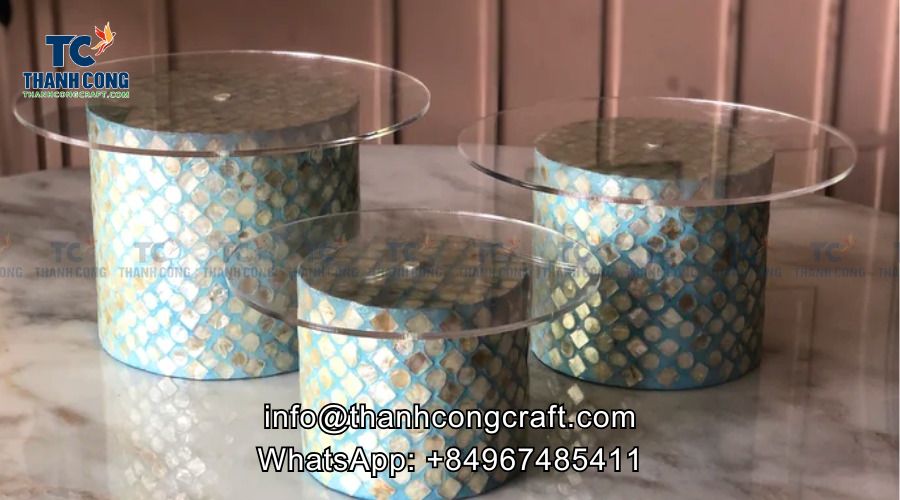cake stand collection with glass