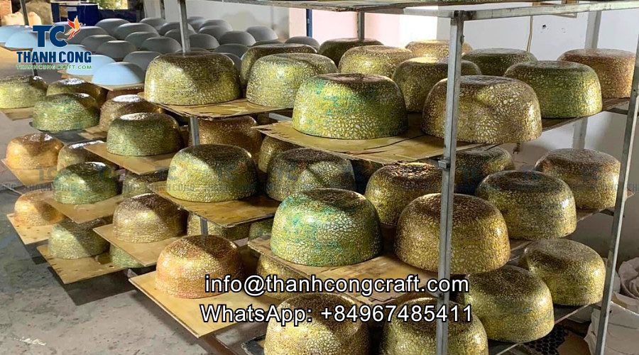 coconut bowl with mother of pearl inlay outside