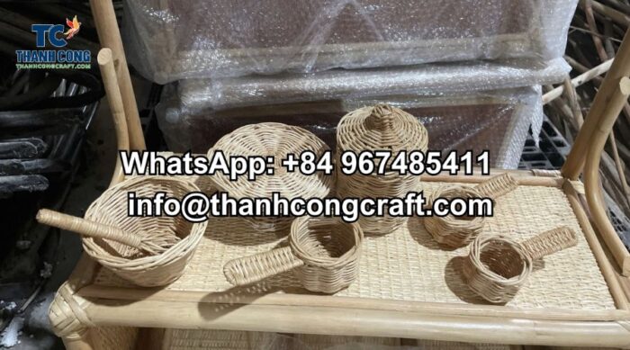 rattan cooking toy set for girls