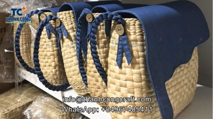 water hyacinth basket with different color combinations