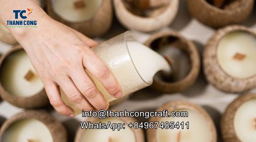 Coconut candles wholesale display for retailers and resellers