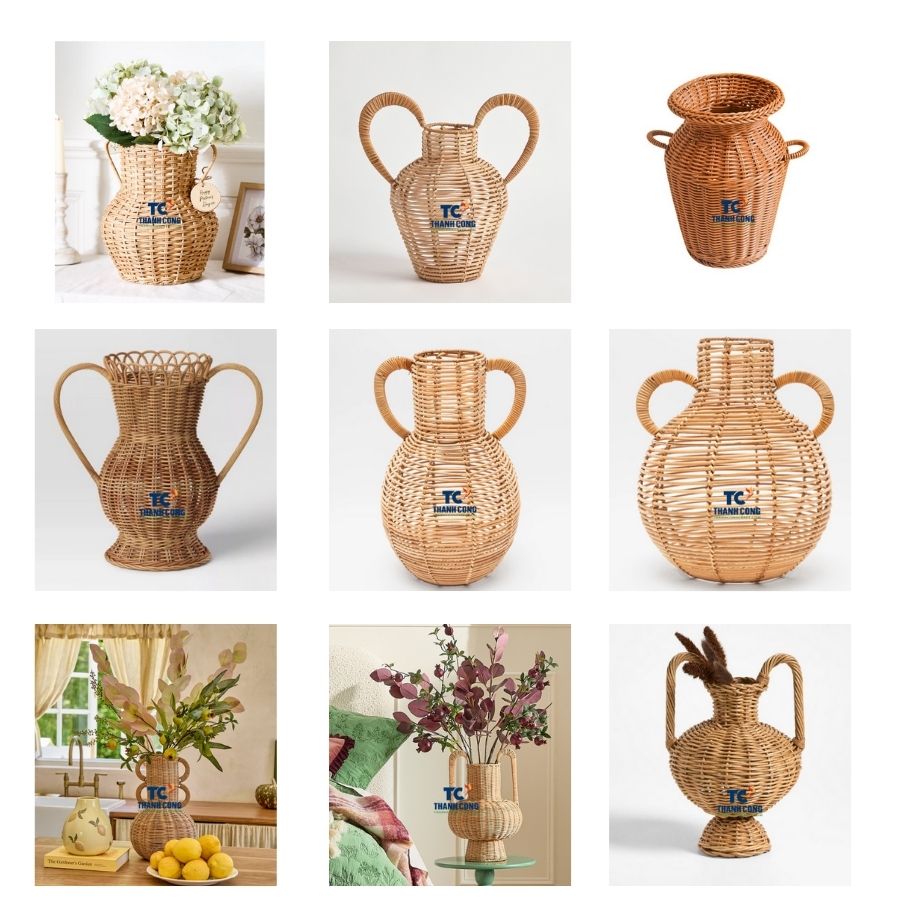 RATTAN PLANTER VASE
