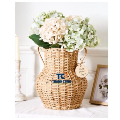 Rattan planter vase (2)