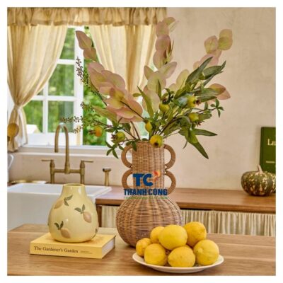 Rattan planter vase (8)