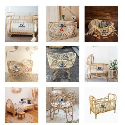 rattan baby crib collection