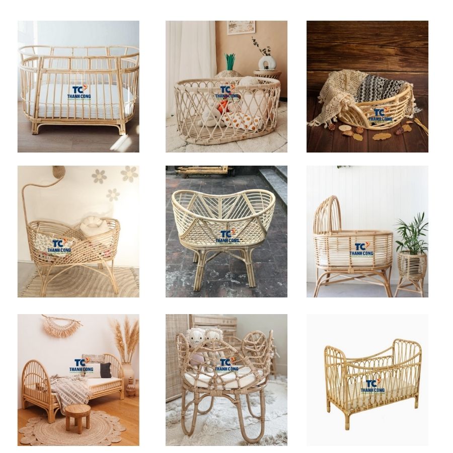 rattan baby crib collection