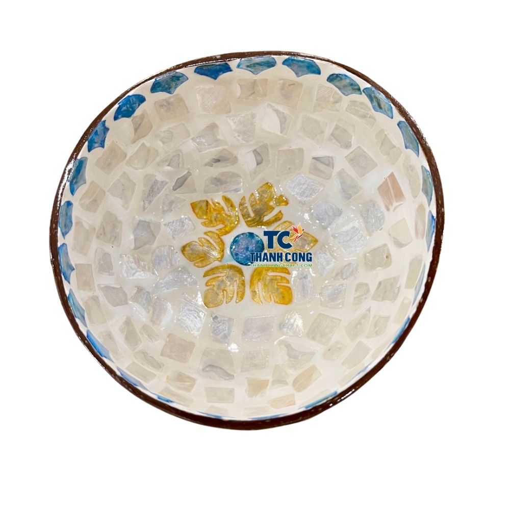 Earthy Mother of Pearl Coconut Bowl For Gift Retail - TCLCB 8973W