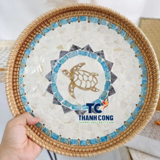 Handcrafted Mother Of Pearl Tray Manufacturer For Restaurants - TCRMT 8842W