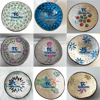 Collection mother of pearl coconut bowl