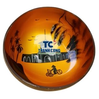 Classic Lacquer Coconut Bowl Fuerteventura Serving - TCLCB 8721W