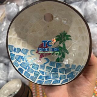 Beautiful Mother Of Pearl Coconut Bowl For Fiji Retailers- TCLCB 8947W