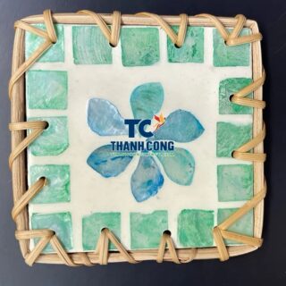 Modern Mother Of Pearl Coaster Lanzarote Beverage - TCRMC 8753W