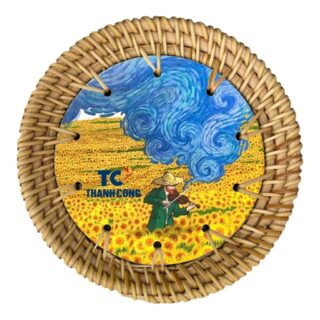 lacquered rattan coasters (2)