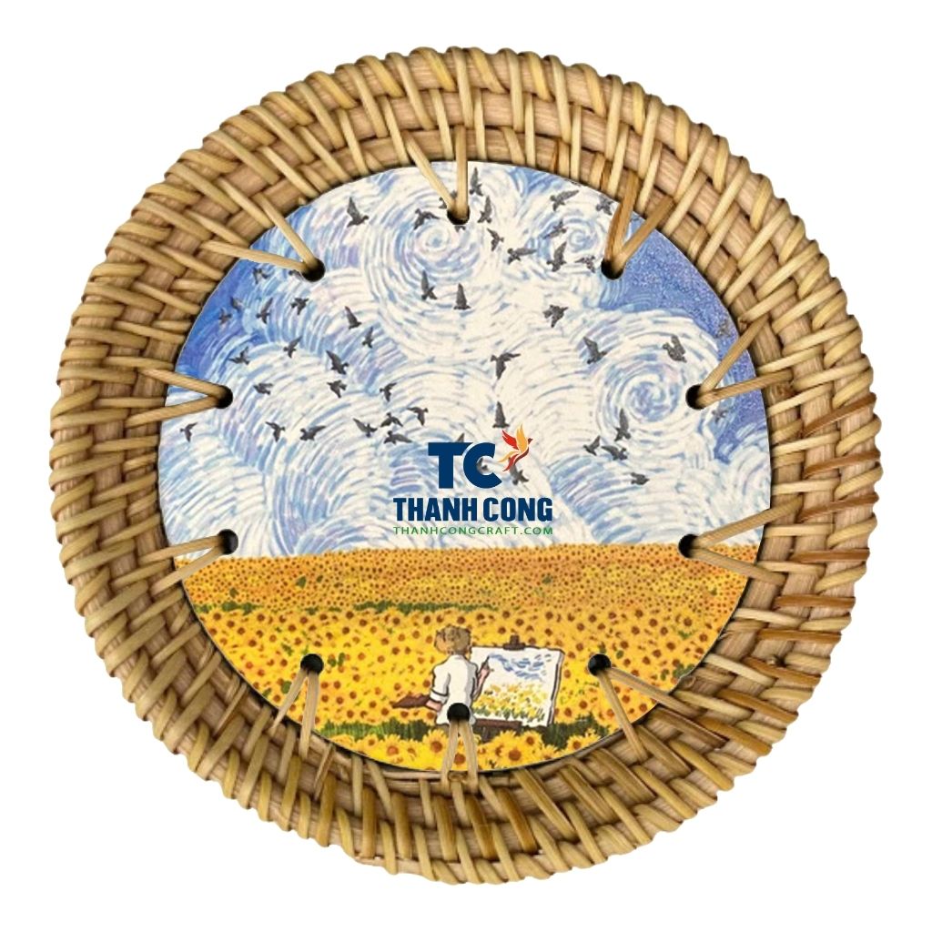 lacquered rattan coasters (3)