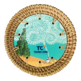 lacquered rattan coasters (6)