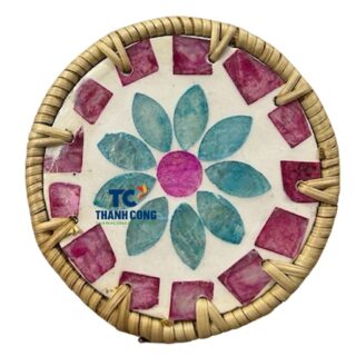 mother of pearl rattan coasters (2)