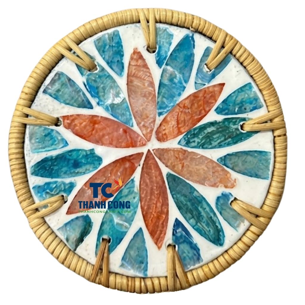 mother of pearl rattan coasters (4)
