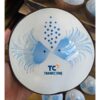 Artisan blue fish lacquer coconut bowl, premium eco friendly tropical gift item