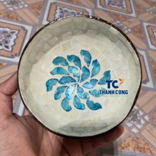 Bulk Blue Mosaic Petal Coconut Shell Bowls – TCMCB 8660W