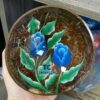 Bulk Blue Rose Painted Coconut Bowls TCLCB 8653W
