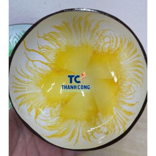Bulk Golden Feather Coconut Shell Bowls TCLCB 8657W