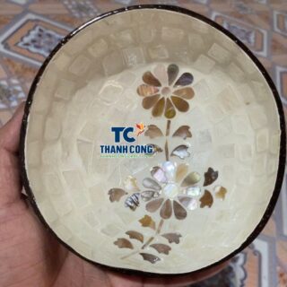 Bulk Mosaic Mother of Pearl Leaf Coconut Bowls – TCMCB 8662W