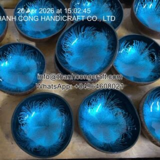 Bulk Order Blue Lacquer Coconut Bowls From Vietnam Supplier