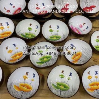 Bulk Order Tulip Flower Pattern Coconut Bowls