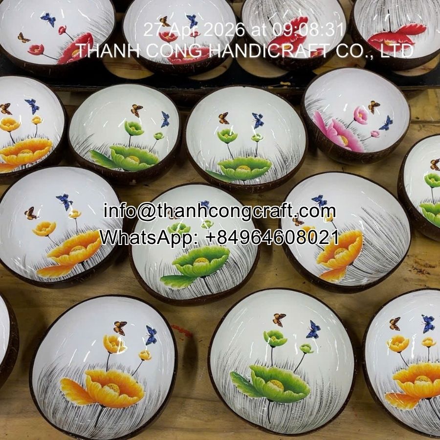 Bulk Order Tulip Flower Pattern Coconut Bowls